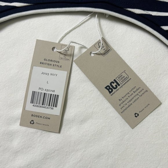 Boden Cotton Tank Top Navy Blue & White Stripe - Picture 6 of 12
